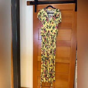 Floral Yellow Maxi Dress